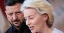 Volodimir Zelenski și Ursula von der Leyen, la Bruxelles, 18 iunie 2026