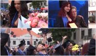 Absolvire ca în filmele americane la Timișoara. Studenții au purtat ținute alese cu grijă