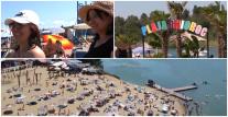 Reacţia unor filipineze când au ajuns pe "litoralul" din vestul ţării. Atmosferă ca-n Ibiza lângă Arad