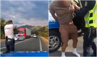 Un şofer a fost oprit cu focuri de armă şi ţepi pe şosea, la Orşova. Era căutat pentru 20 de infracţiuni