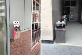 Artistul urban care transformă orice obiect într-o față haioasă