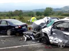 Update! Video! Accident grav produs de un român în Grecia! 40 de maşini sunt distruse
