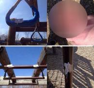 FOTO-ȘOCANT! Brute cu chip de om! Au pus lame într-un loc de joacă!