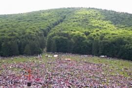 Statuia FĂCĂTOARE DE MINUNI a Fecioarei Maria, loc de pelerinaj în Harghita