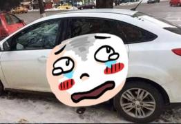 Imaginea zilei! MESAJUL NEORTODOX transmis de un pieton unui şofer