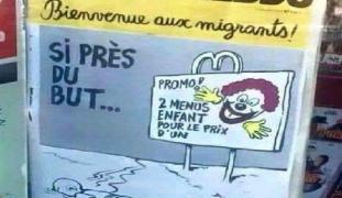 Charlie Hebdo, caricaturi controversate! Mesajul despre băieţelul sirian găsit mort pe o plajă în Turcia