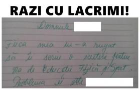 Asta e cea mai tare scuză! Şi-a rugat mama sa îi scrie o SCUTIRE la sport! Motivul te va face să RÂZI CU LACRIMI