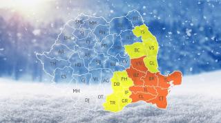 Noi alerte meteo! Cod portocaliu de VISCOL şi POLEI, cod galben de NINSORI, până mâine seară
