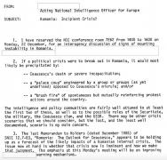 DOCUMENTE SENZAŢIONALE: CIA a anticipat o criză  în România cu mult înainte de izbucnirea Revoluţiei din '89