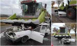 ACCIDENT TERIFIANT în Neamţ, în urmă cu puţin timp! A murit STRIVIT, după ce a intrat cu Dacia sub o combină. IMAGINI ŞOCANTE