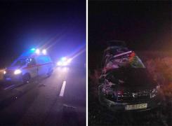 O căruţă NESEMNALIZATĂ în care se aflau doi oameni a fost SPULBERATĂ de un autoturism de teren!