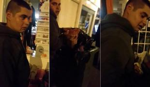 Român prins în Anglia în timp ce fura cu pubela donaţiile unui centru pentru bolnavii de cancer (VIDEO)