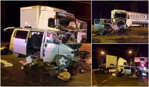 ACCIDENT GROAZNIC în Bihor! Sunt cinci victime, după ce un microbuz a intrat în plin într-un TIR. A fost declanşat codul roşu medical (IMAGINI DRAMATICE)