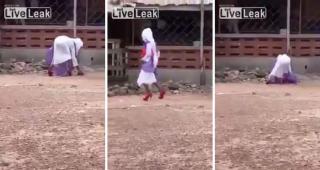 O tânără a fost filmată după ce a încălţat pentru prima dată pantofi cu toc foarte înalt. Video de cascadorii râsului