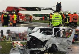 28 de copii au fost VICTIMELE unui accident de circulaţie în care a fost implicat un autobuz şcolar. Şoferul e în stare gravă