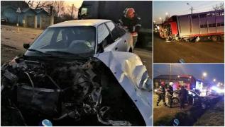 Impact nimicitor la intrarea în Dej! Şoferiţa unui Audi a pierdut controlul volanului, a intrat pe contrasens şi s-a izbit de un camion. Ce a urmat e îngrozitor (VIDEO)