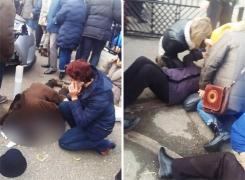 Primele imagini ale accidentului din faţa şcolii din Buzău! Directoarea a încurcat frâna cu acceleraţia (Video)