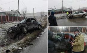 Accident cumplit la Stăuceni, în Botoşani! Sunt patru victime, după ce un Ford Focus s-a ciocnit frontal cu un Logan (Imagini dramatice)