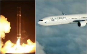 Scene incredibile deasupra Japoniei, la mii de metri altitudine. Pasagerii unui avion au văzut momentul în care racheta nord-coreeană reintră în atmosferă (Video)