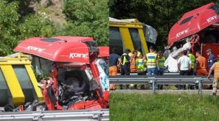 Un șofer de TIR român a ucis o familie întreagă, mama, tatăl și două fetițe, strivindu-le pur și simplu mașina