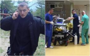 Primele imagini cu poliţistul din Suceava, după ce a fost atacat cu sabia în timpul unor percheziţii. Ciprian este în comă, la spital (Video)