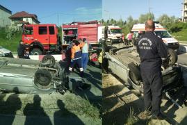 Accident TERIBIL la Constanţa. Impact devastator, o maşină s-a răsturnat, două victime încarcerate, a intervenit SMURD (VIDEO)