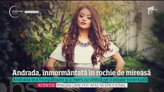 Imagini copleșitoare! Andrada, eleva care a pierit într-un cumplit accident la Oradea, înmormântată în rochie de mireasă