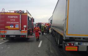 ACCIDENT GRAV în Covasna! Traficul rutier, BLOCAT TOTAL la ieșirea din Sfântu Gheorghe, după ce un TIR s-a ciocnit cu un autoturism