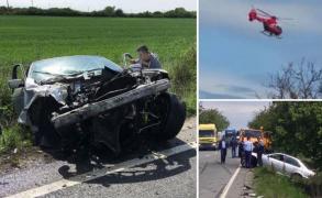 Încă un ACCIDENT CUMPLIT în Bihor. Un BMW s-a făcut praf după IMPACTUL VIOLENT cu un TIR. Două persoane, soţ şi soţie, încarcerate. IMAGINI DRAMATICE