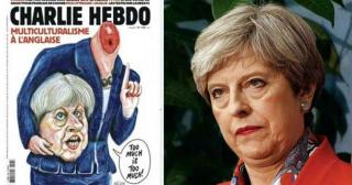 Charlie Hebdo ŞOCHEAZĂ din nou! Victimele atacului de pe London Bridge, ironizate, iar Theresa May decapitată, în noul număr al revistei