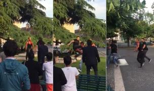 Imagini ŞOCANTE! BĂTAIE până la SÂNGE între trei români, la Verona! Bărbaţii îşi împart pumni şi picioare sub privirile îngrozite ale turiştilor (VIDEO)