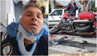 Cristi Hrubaru, RĂNIT în urma unui accident de motocicletă! Fostul ”cârcotaș” a fost acroşat într-o intersecţie (GALERIE FOTO + VIDEO)