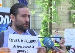 Protest împotriva Kovesi, în faţa DNA. Deputatul Liviu Pleşoianu îi cere testul la poligraf şefei Anticorupţie