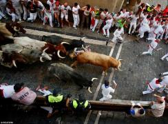 Bilanţ dramatic la primele curse cu tauri din Spania! Cinci persoane rănite după ce au fost aruncate în aer de animalele furioase. IMAGINI ŞOCANTE