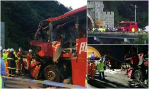 CARNAGIU în tunel! Sunt ZECI DE MORŢI şi RĂNIŢI, între care şi copii, după un groaznic accident de autocar (VIDEO)