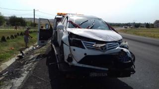 Accident SPECTACULOS surprins de camerele de supraveghere! Un bărbat a trecut milimetric pe lângă MOARTE - VIDEO