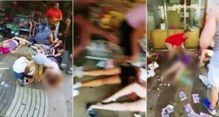 CARNAGIUL de la Barcelona, încă o filmare terifiantă. Oamenii au fost spulberați de mașina teroriștilor. Avertisment, imagini șocante!