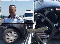 POLIȚISTUL EROU! Agentul Aurelian Coliș a RESUSCITAT un copil și a oprit hemoragia tinerilor rămași fără picioare în urma teribilului accident de pe A4