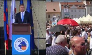 MOMENT DRAMATIC la Adunarea Saşilor din Sibiu: O femeie A LEŞINAT de căldură în timpul discursului lui Iohannis! (VIDEO)