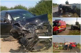 ACCIDENT ÎNFIORĂTOR lângă Satu Mare! Mai multe VICTIME, după ce un Audi Q7 a SPULBERAT un Ford Galaxy (VIDEO DRAMATIC)