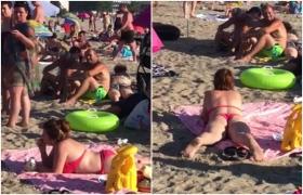Melteanca scuipătoare de seminţe pe plajă! Imagini care nu mai au nevoie de niciun comentariu (VIDEO)