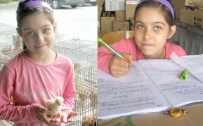 O fetiță de nouă ani, din Pitești, vinde pui de găină în piață, ca să facă facă bani de ghiozdan și rechizite. Taraba e chiar biroul ei  (FOTO)