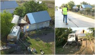 ACCIDENT GROAZNIC în această dimineaţă! O cisternă plină cu lapte a INTRAT ÎN PLIN în casa unei familii din Iaşi. IMAGINI TERIBILE filmate cu drona (VIDEO)