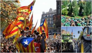 SCENE ULUITOARE în Catalonia, cu câteva ore înaintea referendumului interzis! Poliția a ÎNCHIS mii de şcoli în care au fost organizate secţii de vot. Cum se apără catalanii (VIDEO)