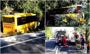 ACCIDENT cu 20 de victime în Maramureş, în Pasul Mesteacăn! Un şofer a evitat un stâlp căzut pe drum şi a zburat cu autocarul în pădure! IMAGINI DRAMATICE