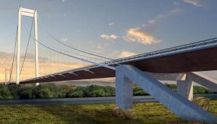 Cum arată podul suspendat care va traversa Dunărea la Brăila