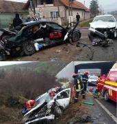 Două accidente teribile la Decea, în Alba! O tânără e grav rănită, după ce un șofer a făcut o depășire și a intrat pe contrasens. Un al doilea impact violent s-a soldat cu trei victime (Foto)