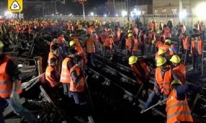 Chinezii au construit un nod de cale ferată în doar 9 ore (Video)