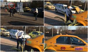 Teroare la Otopeni. Un taximetrist a scos pistolul la clienţi, după ce i-a lovit în cap cu o sticlă: "Hai, vino încoace!" (Video)