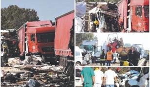 7 morţi, 35 de răniţi şi 40 de maşini implicate, unele distruse complet, în două accidente oribile, pe autostrada Belgrad-Niş